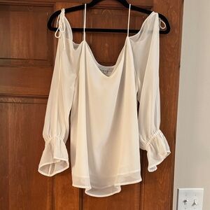 Naked zebra White Cold Shoulder Women's Top